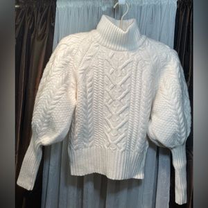 BCBG MAXAZARIA Woman’s Ivory Cable Knit Sweater Sz. XXS